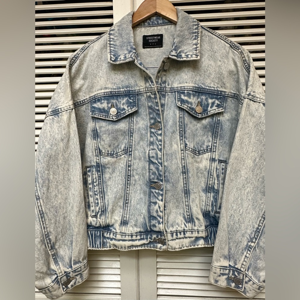 Streetwear Society Light Wash Denim Jean Jacket Size Small